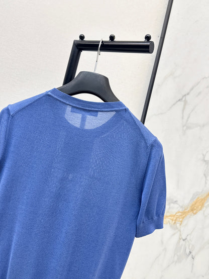 Embroidered Knit T-Shirt