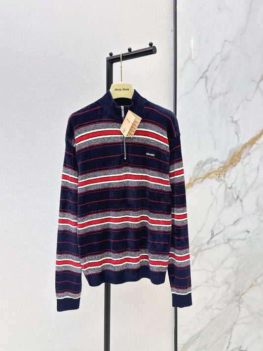 Half-zip striped sweater