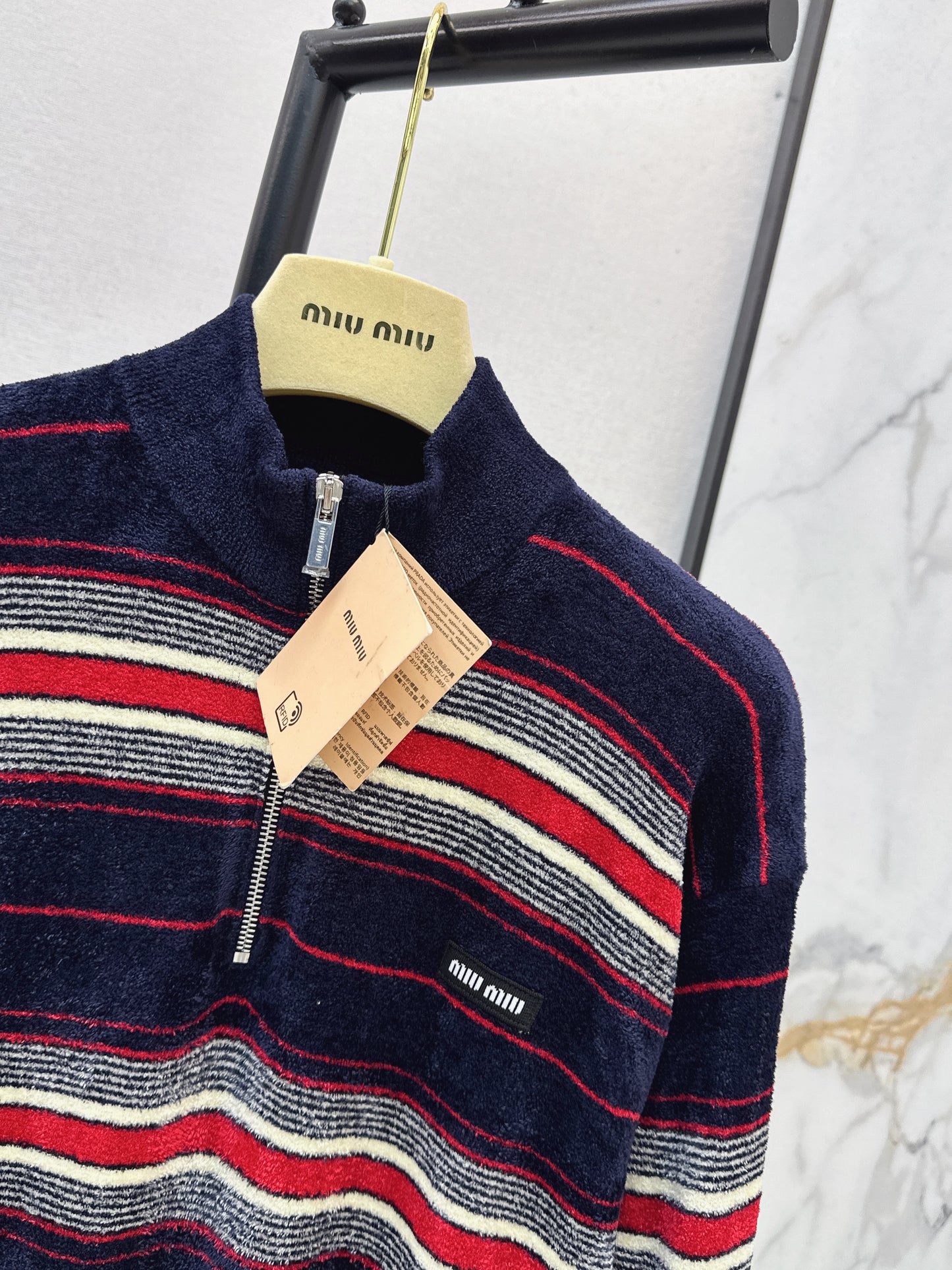 Half-zip striped sweater