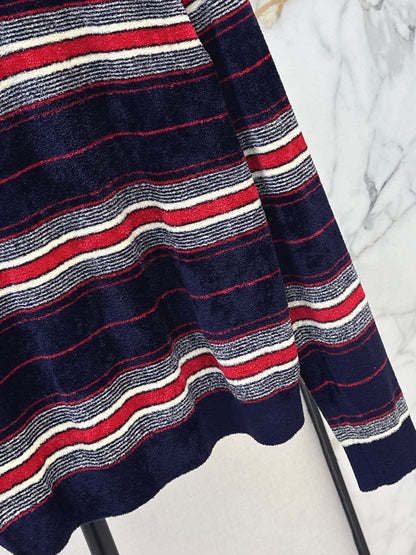 Half-zip striped sweater