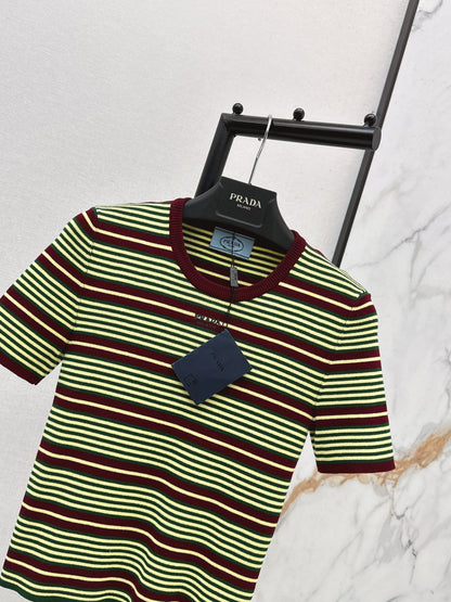 Striped Knit T-Shirt