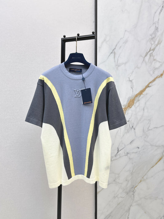 Color-blocked knit T-shirt