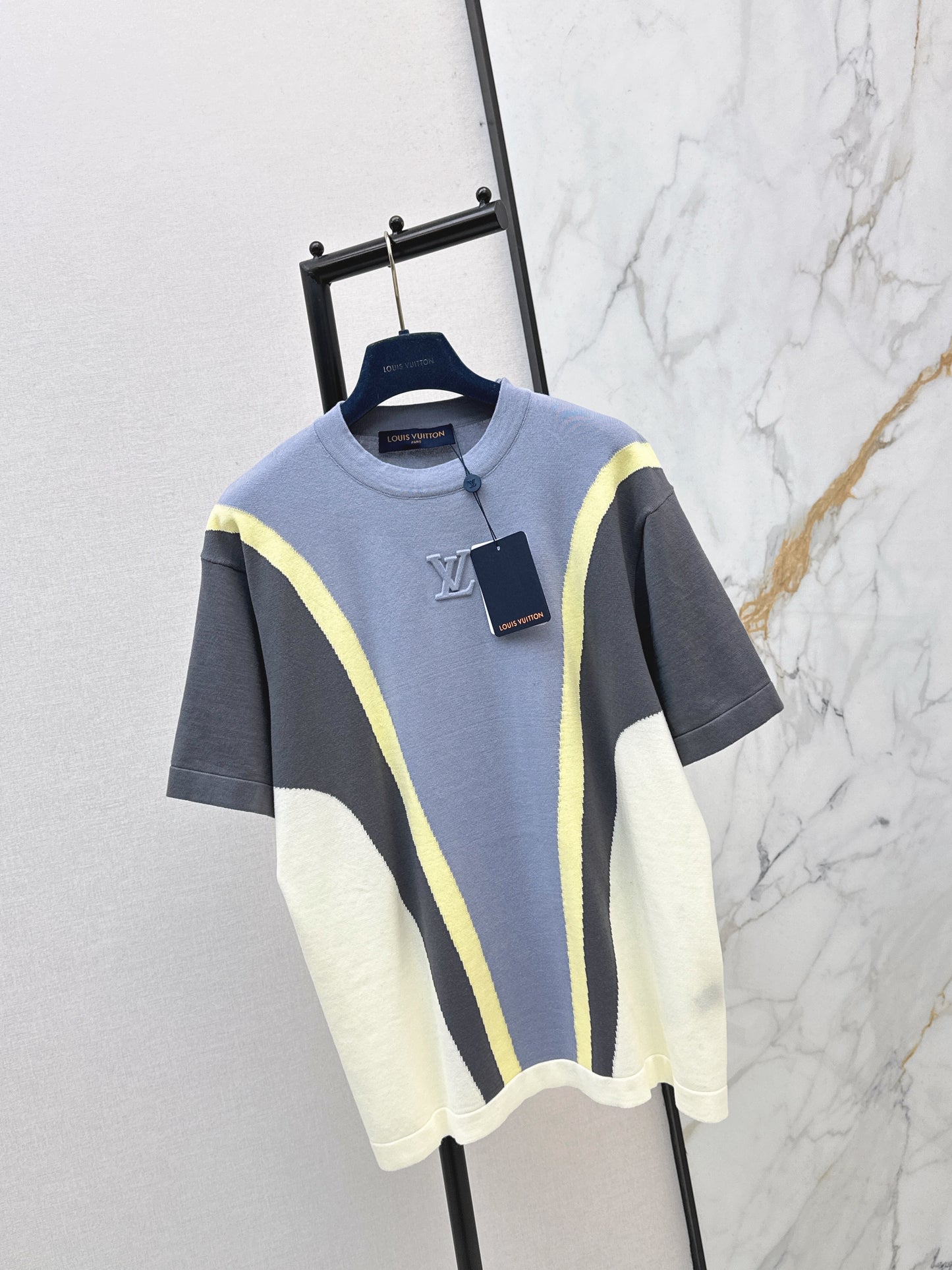 Color-blocked knit T-shirt