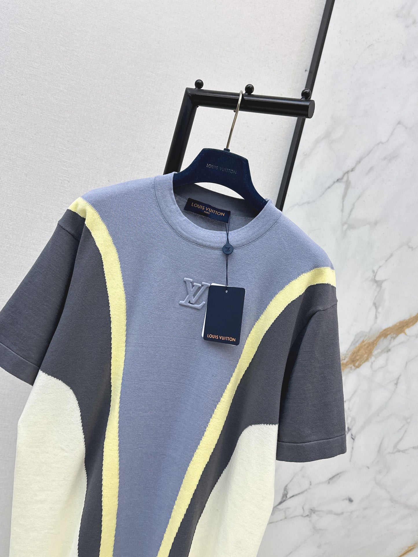 Color-blocked knit T-shirt
