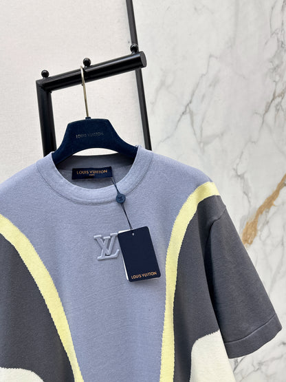Color-blocked knit T-shirt