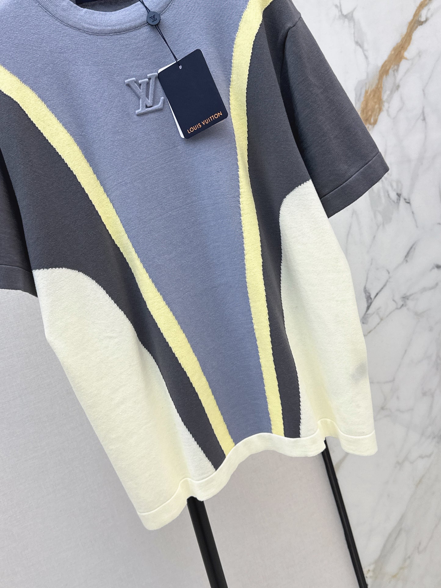 Color-blocked knit T-shirt