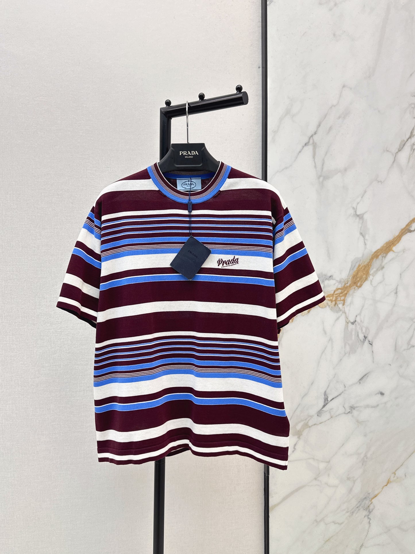 Striped Loose Knit T-Shirt