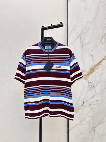 Striped Loose Knit T-Shirt