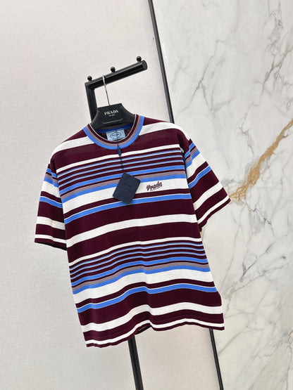 Striped Loose Knit T-Shirt