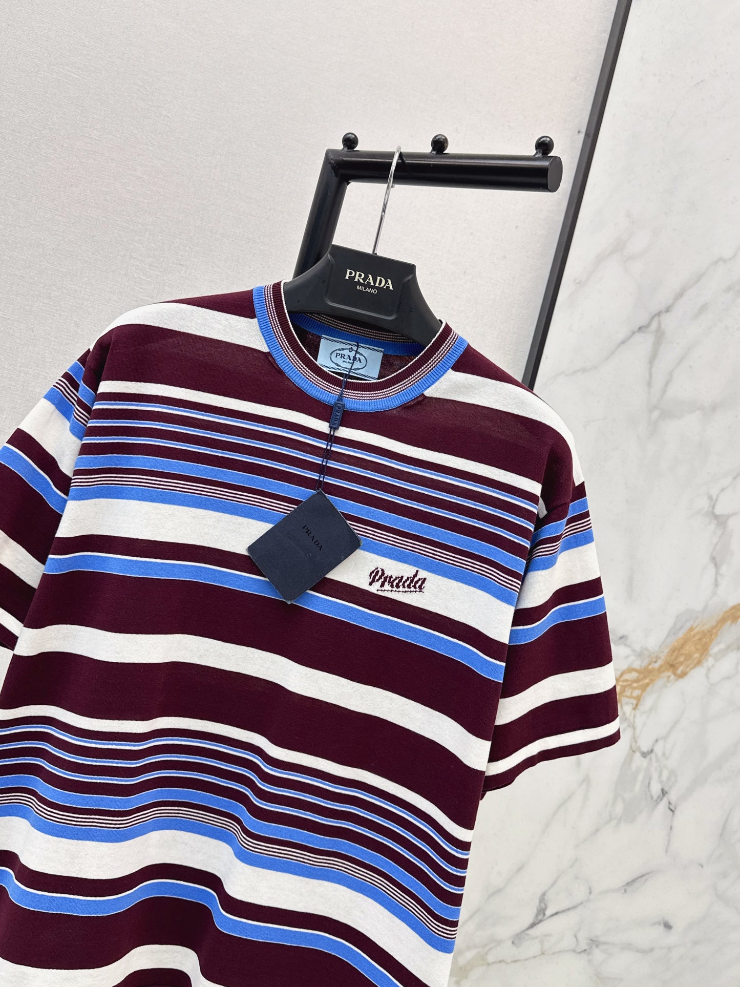 Striped Loose Knit T-Shirt