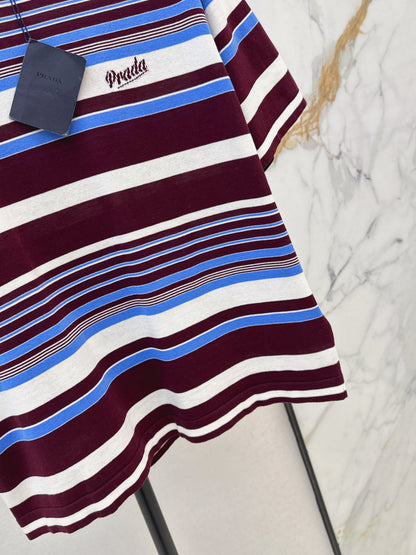 Striped Loose Knit T-Shirt