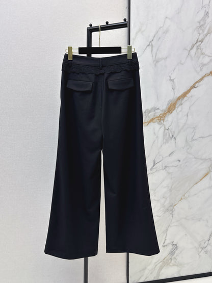 26ss Straight-leg trousers with lace trim