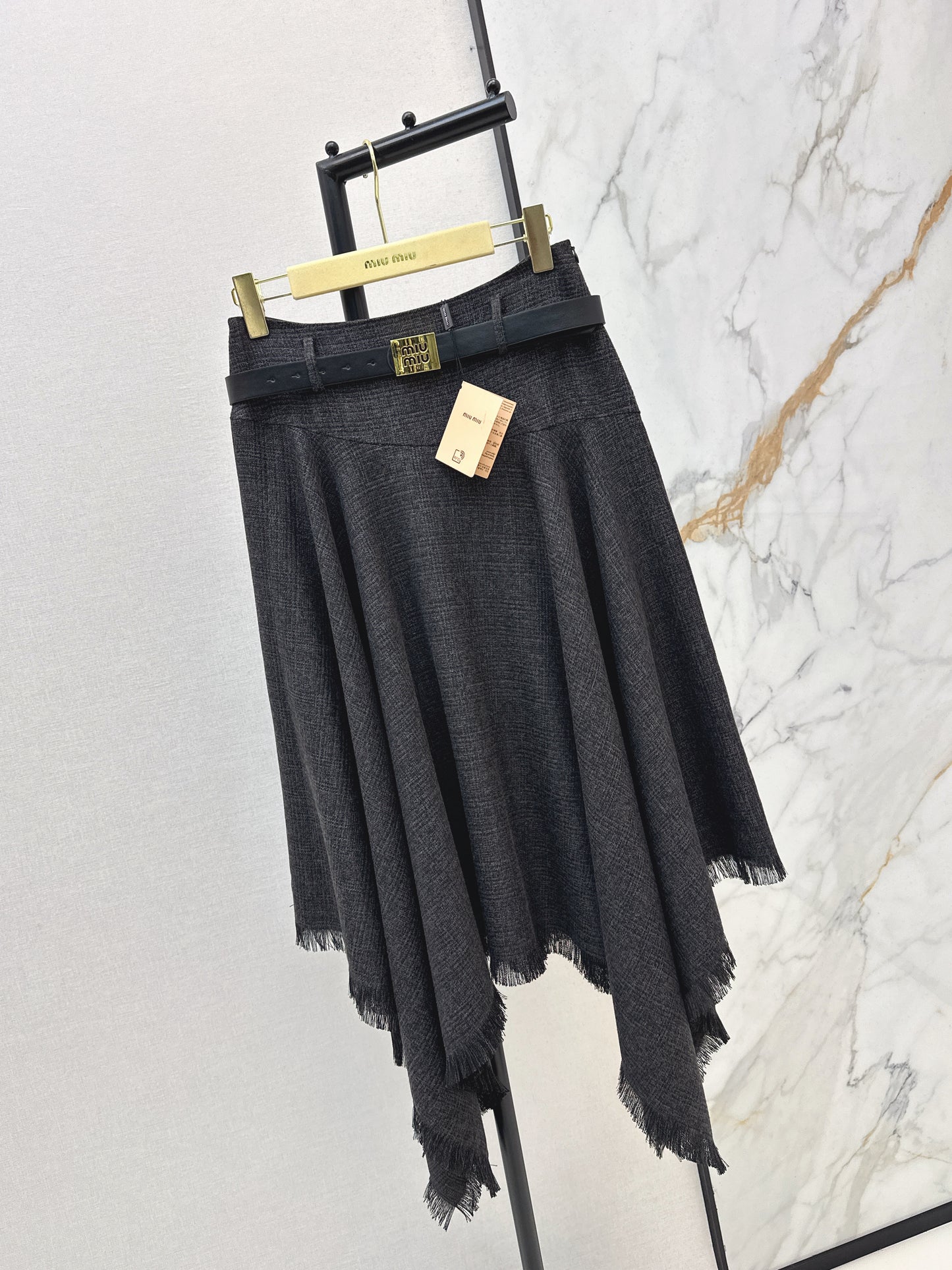 26ss Irregular Waist Midi Skirt