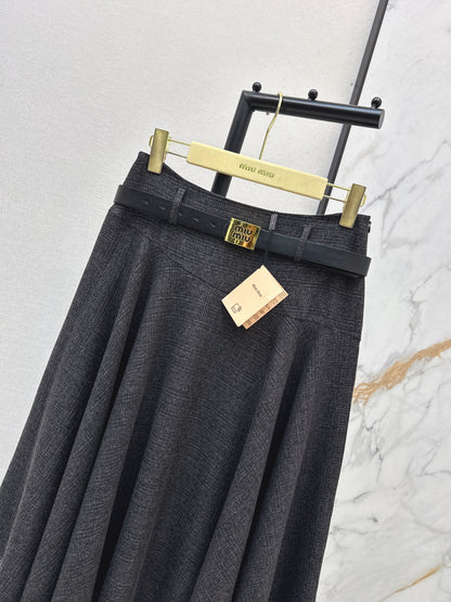 26ss Irregular Waist Midi Skirt