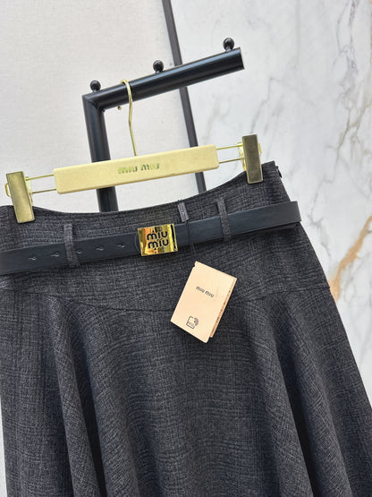 26ss Irregular Waist Midi Skirt