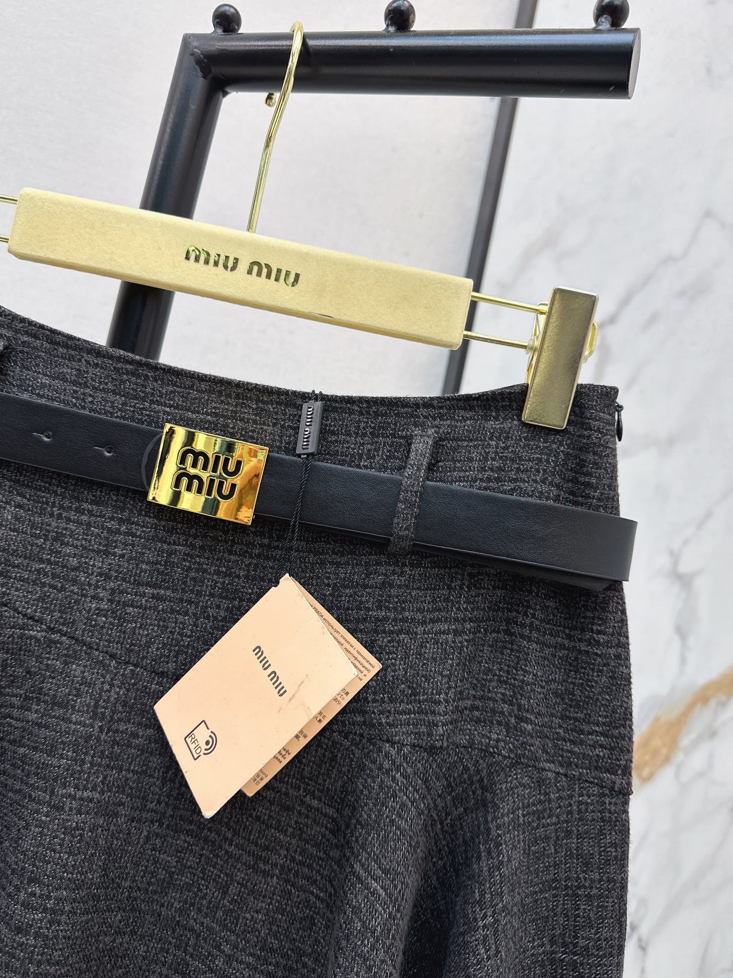 26ss Irregular Waist Midi Skirt