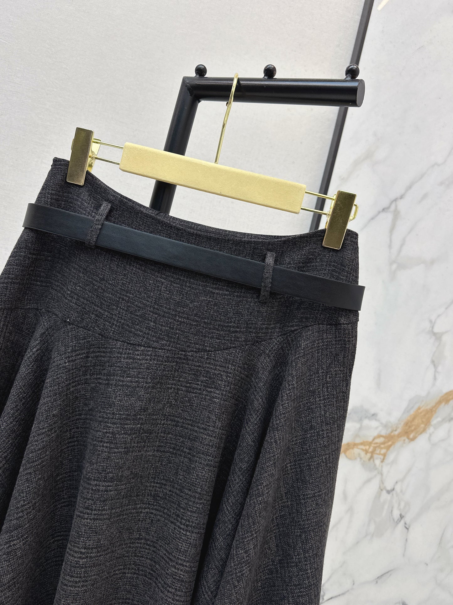 26ss Irregular Waist Midi Skirt