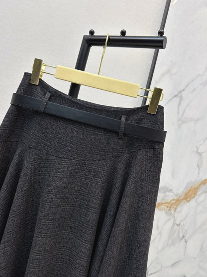 26ss Irregular Waist Midi Skirt