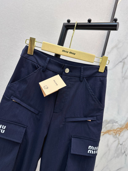 26ss Cargo-style wide-leg trousers