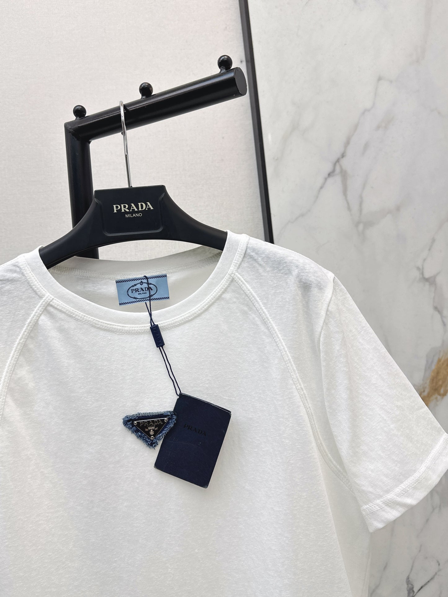 26ss Triangle logo embellished T-shirt