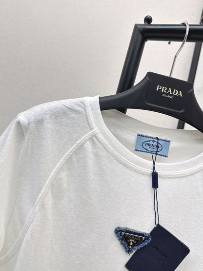 26ss Triangle logo embellished T-shirt