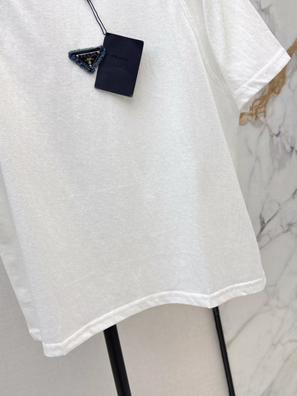 26ss Triangle logo embellished T-shirt