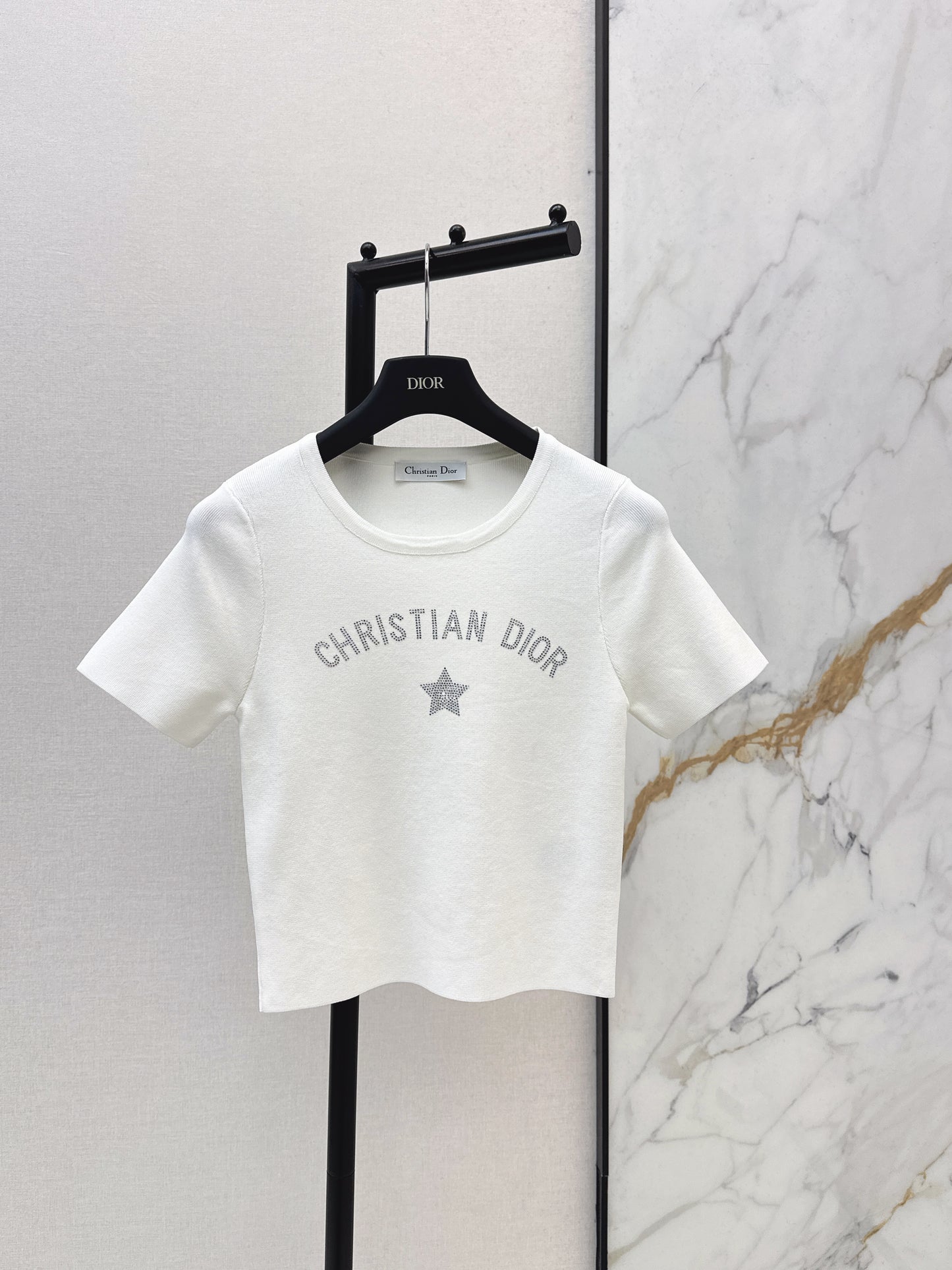 26ss Letter-print jacquard knit T-shirt