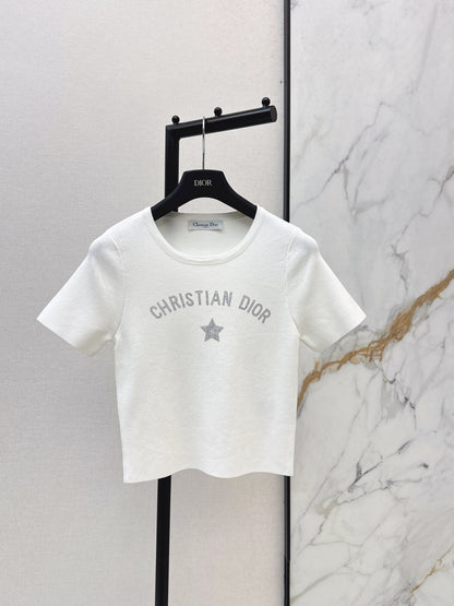26ss Letter-print jacquard knit T-shirt
