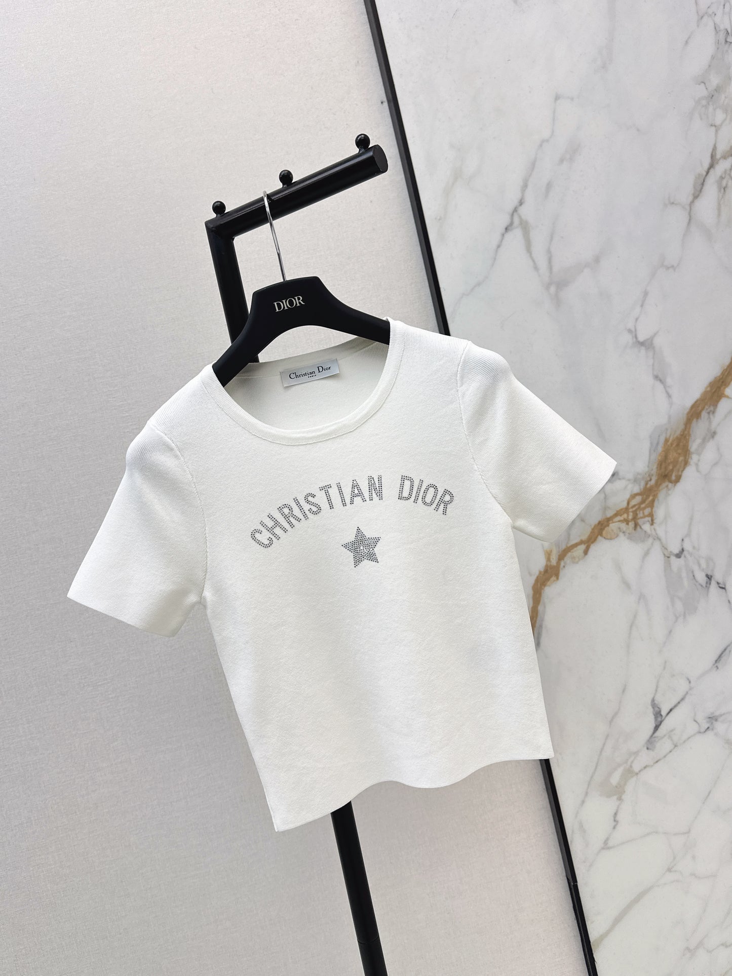26ss Letter-print jacquard knit T-shirt