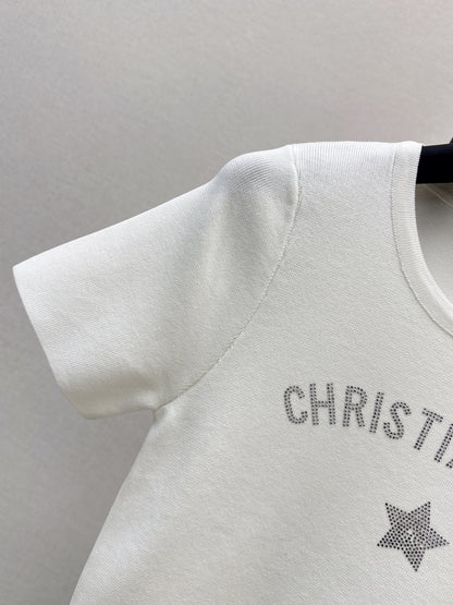 26ss Letter-print jacquard knit T-shirt