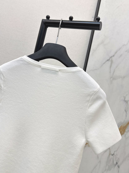 26ss Letter-print jacquard knit T-shirt