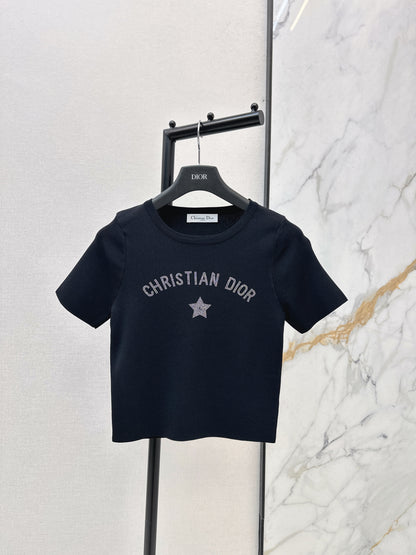 26ss Letter-print jacquard knit T-shirt