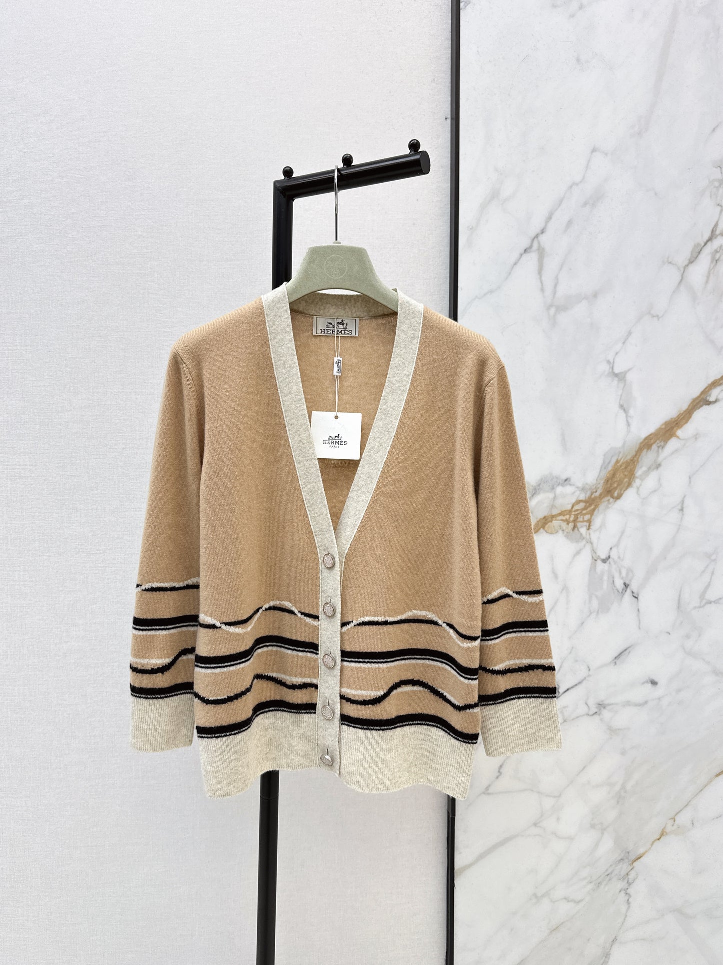 26ss Color-blocked striped knit T-shirt
