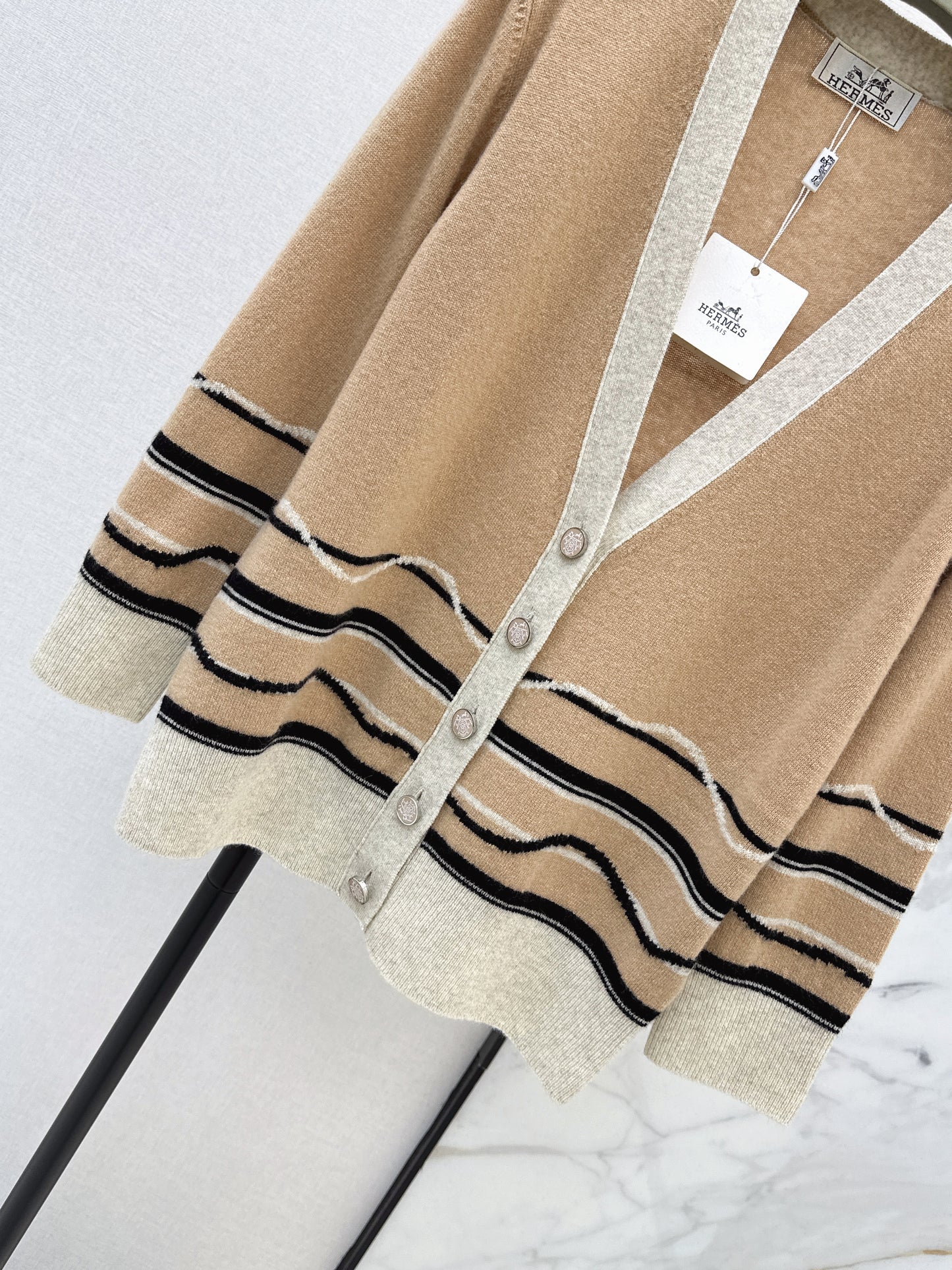 26ss Color-blocked striped knit T-shirt