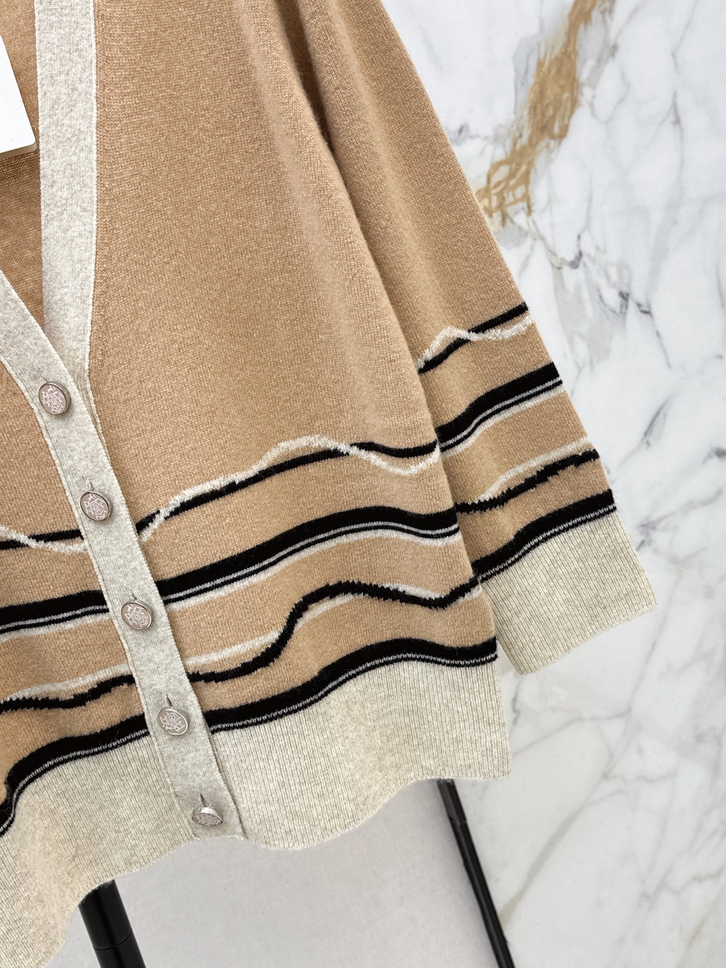 26ss Color-blocked striped knit T-shirt