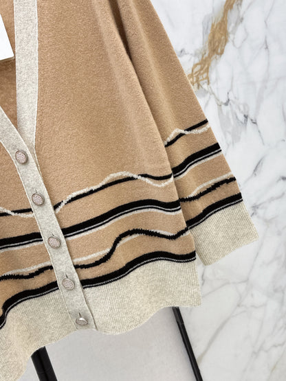 26ss Color-blocked striped knit T-shirt