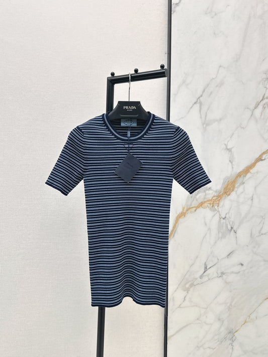 26ss Striped Knit Short-Sleeve T-Shirt