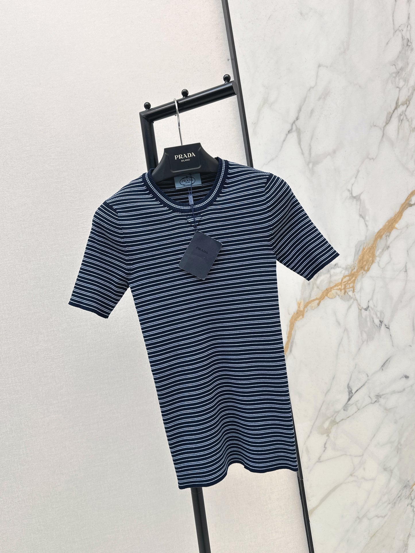 26ss Striped Knit Short-Sleeve T-Shirt