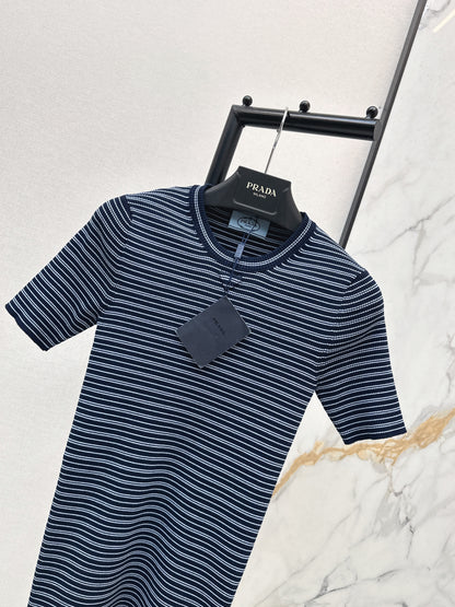 26ss Striped Knit Short-Sleeve T-Shirt