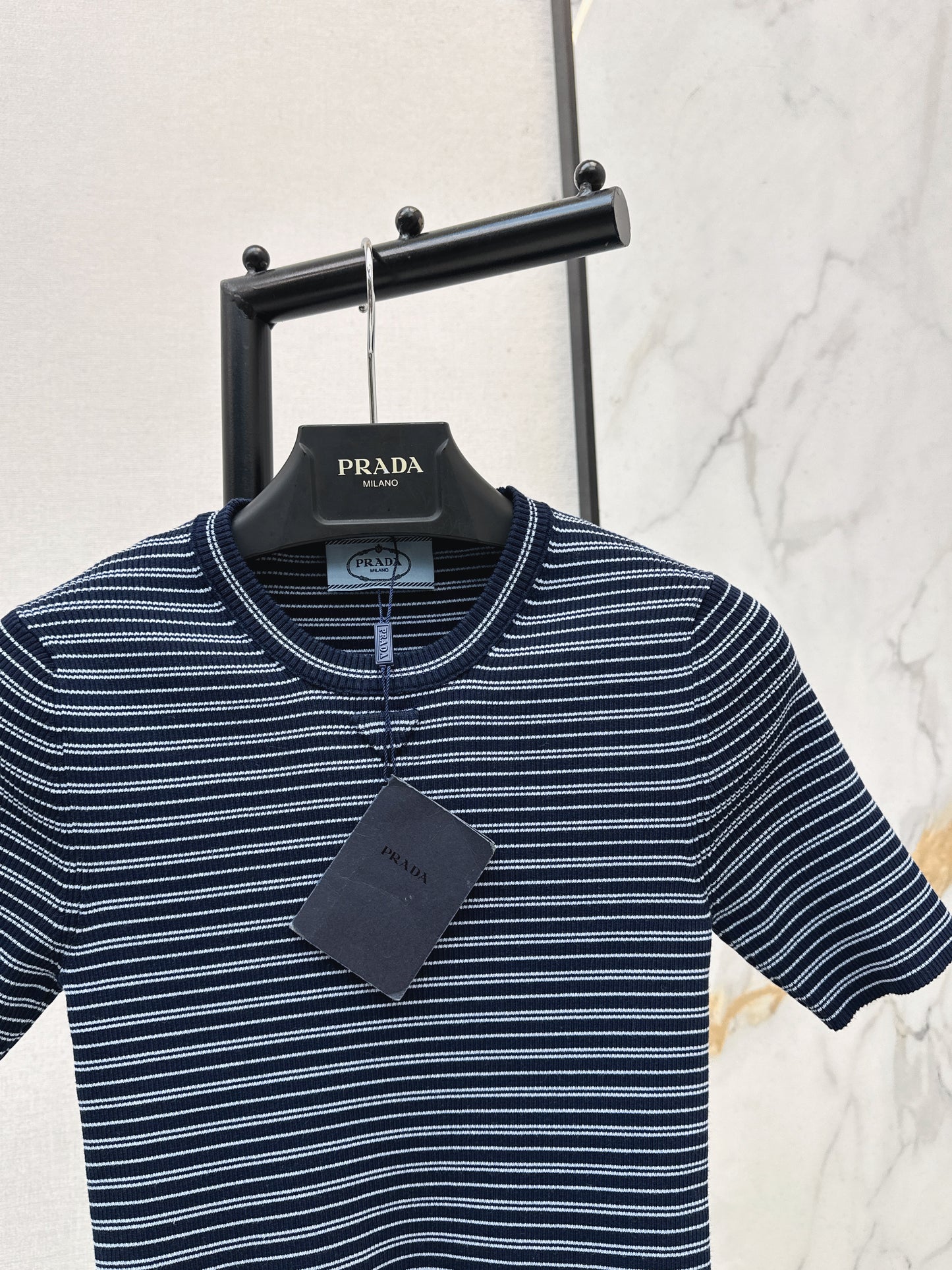 26ss Striped Knit Short-Sleeve T-Shirt