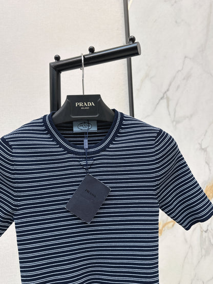 26ss Striped Knit Short-Sleeve T-Shirt