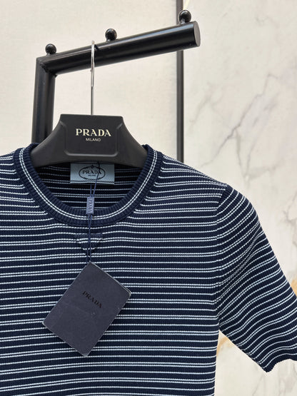 26ss Striped Knit Short-Sleeve T-Shirt