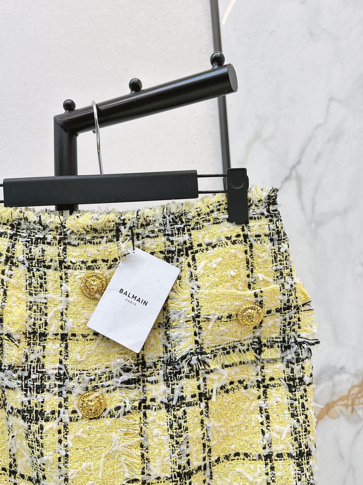 26ss Tweed Plaid Pencil Skirt