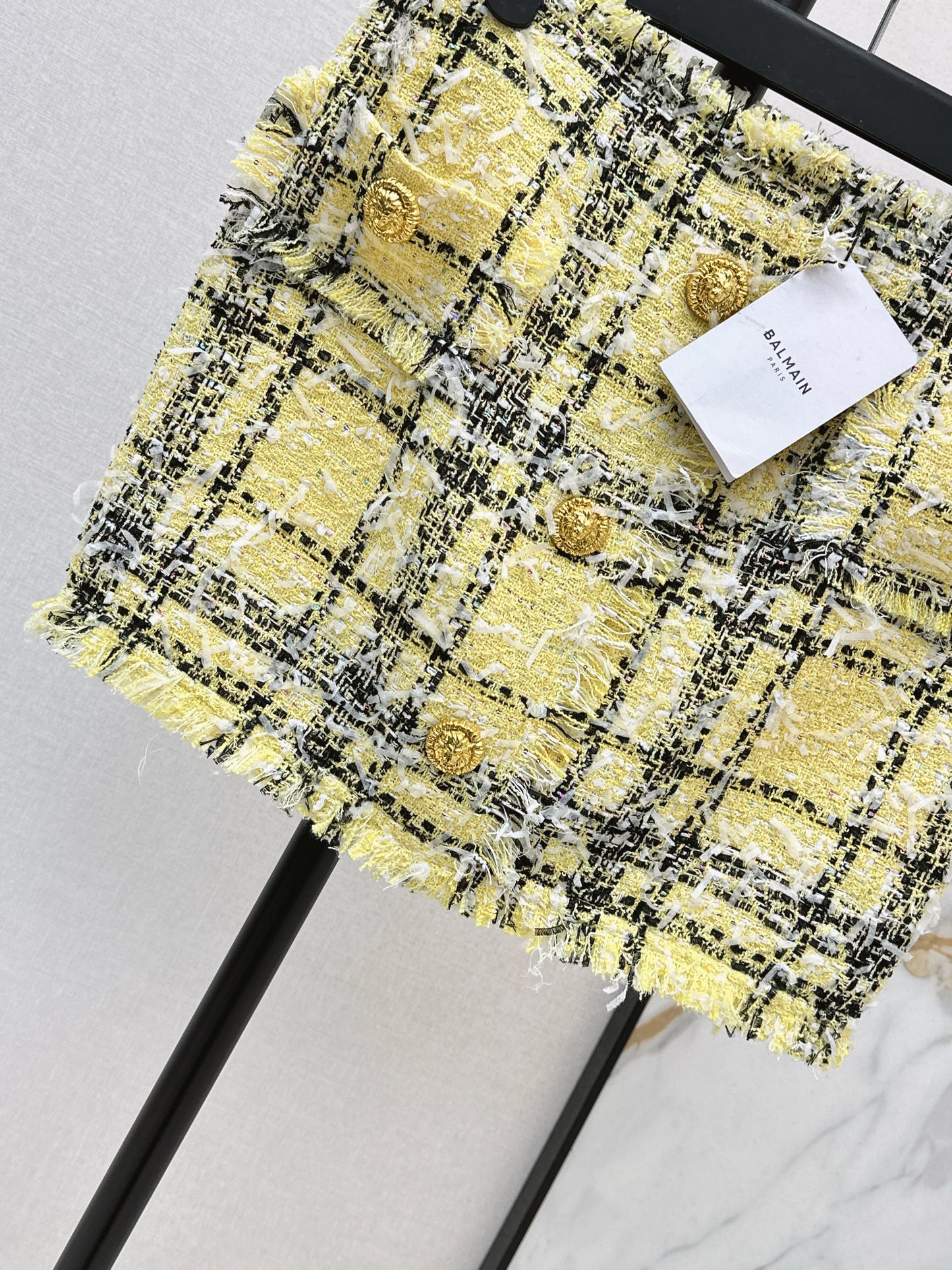 26ss Tweed Plaid Pencil Skirt