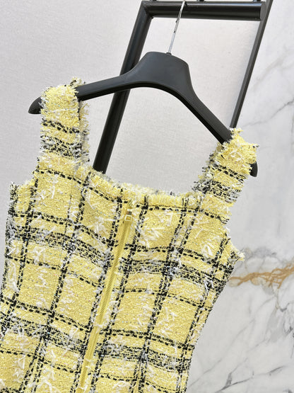 26ss Fringe-trimmed slip dress