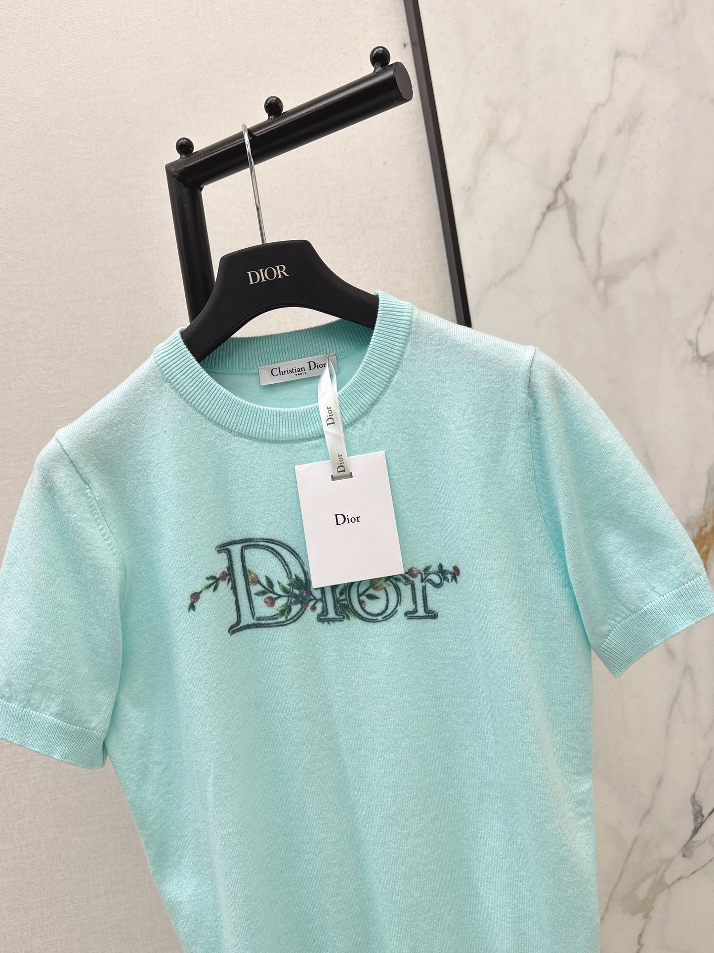 26ss Floral Embroidered Knit T-Shirt