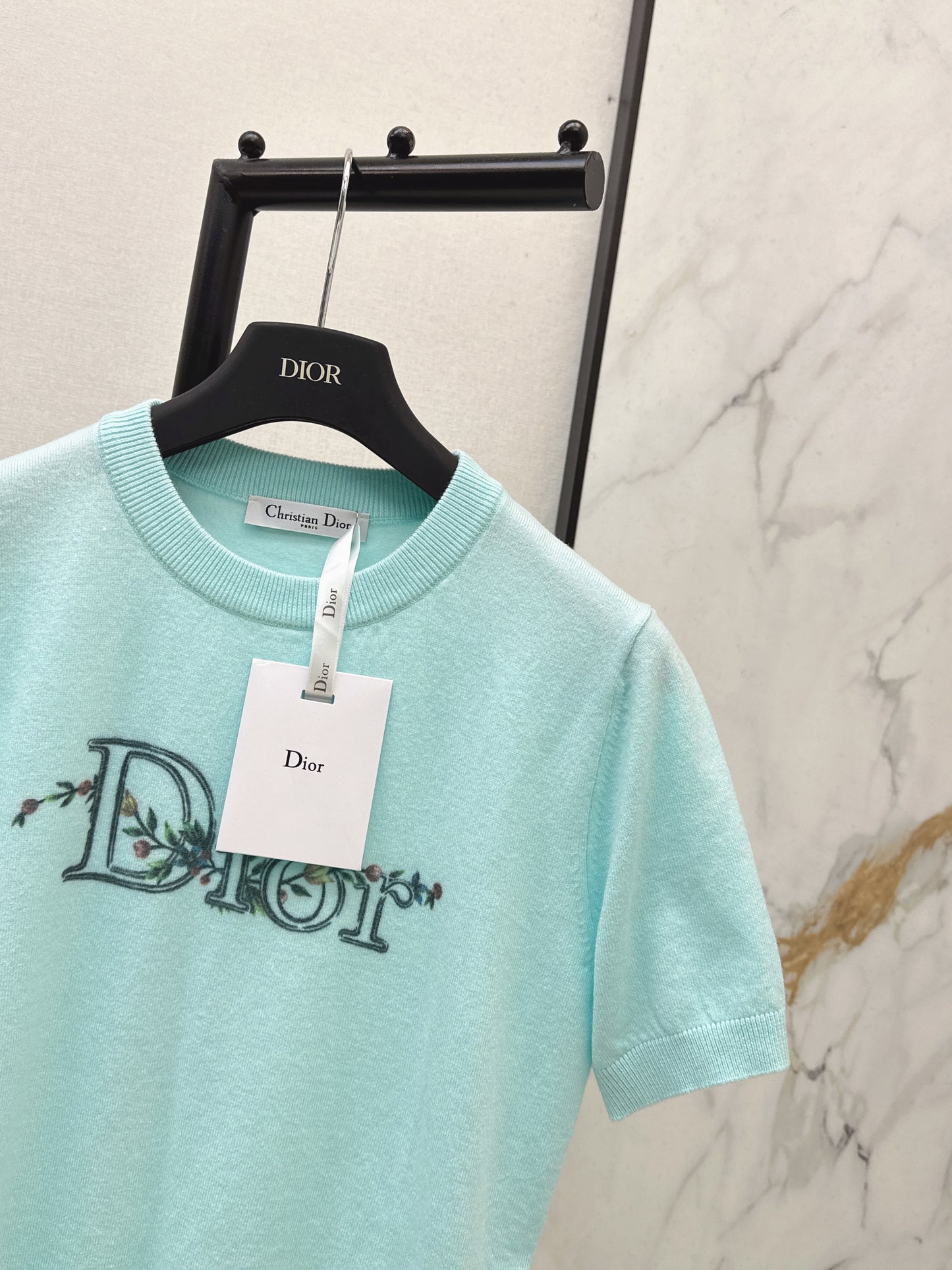 26ss Floral Embroidered Knit T-Shirt