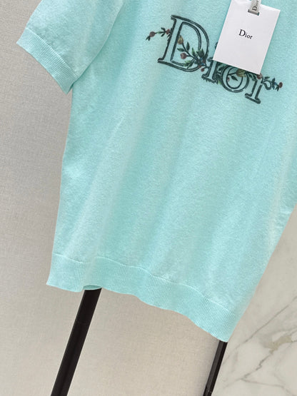 26ss Floral Embroidered Knit T-Shirt
