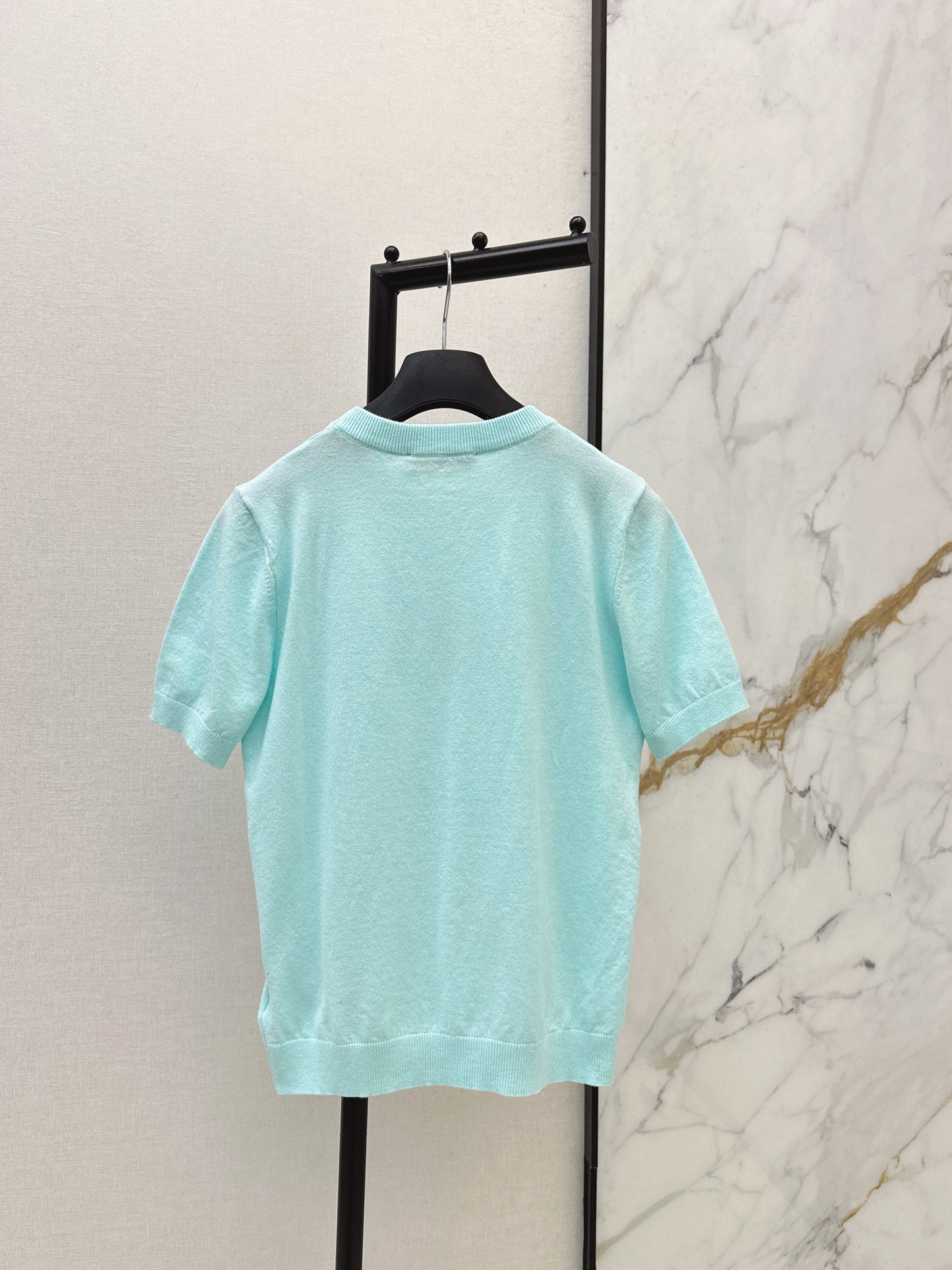 26ss Floral Embroidered Knit T-Shirt