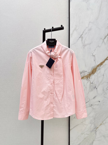 26ss Ribbon-embellished shirt